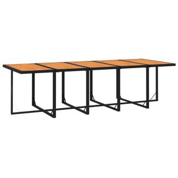 ARDEBO.de - 15-tlg. Garten-Essgruppe mit Kissen Poly Rattan Schwarz