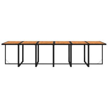 13-tlg. Garten-Essgruppe mit Kissen Poly Rattan Schwarz