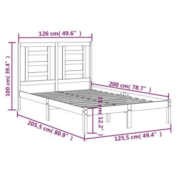 Massivholzbett ohne Matratze 120x200 cm Kiefernholz