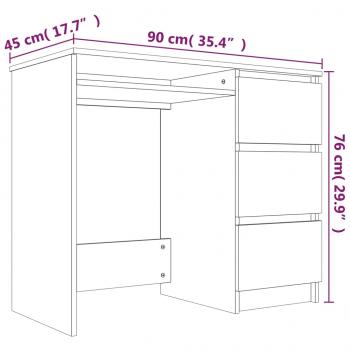 Schreibtisch Grau Sonoma 90x45x76 cm Holzwerkstoff