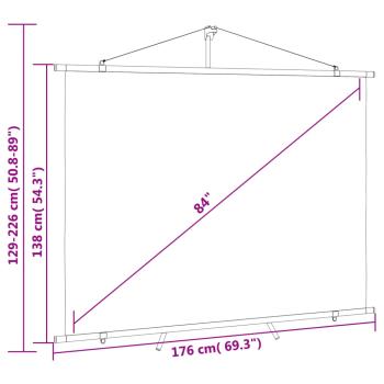 ARDEBO.de - Beamer-Leinwand mit Stativ 84" 4:3