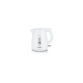 ARDEBO.de Severin WK 3411 Wasserkocher, 2200W, 1l, 360° central-cordless-system, Überhitzungsschutz, Dampfstopp-Automatik, weiß
