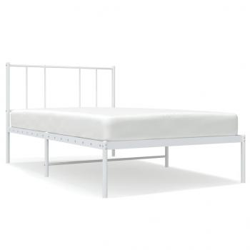 Bettgestell mit Kopfteil Metall Weiß 80x200 cm