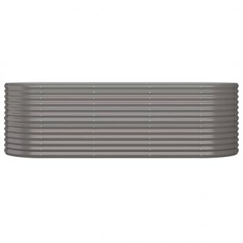 Hochbeet Pulverbeschichteter Stahl 224x80x68 cm Grau