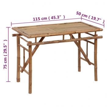 Gartentisch Klappbar 115x50x75 cm Bambus