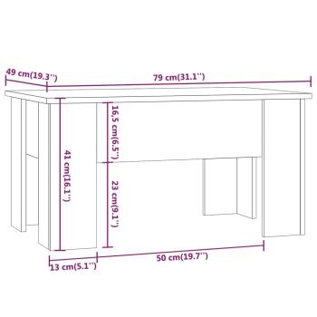 ARDEBO.de - Couchtisch Schwarz 79x49x41 cm Holzwerkstoff