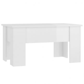 Couchtisch Hochglanz-Weiß 79x49x41 cm Holzwerkstoff