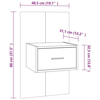 Wand-Nachttische 2 Stk. Betongrau