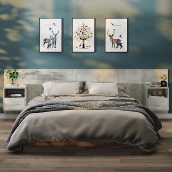 ARDEBO.de - Wand-Nachttische 2 Stk. Betongrau