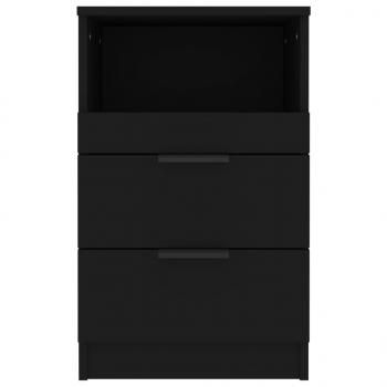 Nachttische 2 Stk. Schwarz Holzwerkstoff