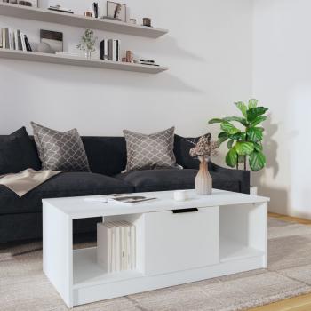 ARDEBO.de - Couchtisch Weiß 102x50x36 cm Holzwerkstoff