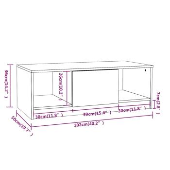 ARDEBO.de - Couchtisch Hochglanz-Weiß 102x50x36 cm Holzwerkstoff