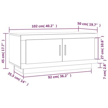 Couchtisch Hochglanz-Weiß 102x50x45 cm Holzwerkstoff
