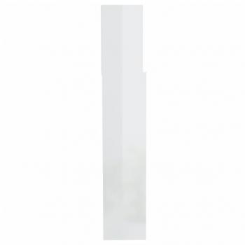 Kopfteil mit Ablagen Hochglanz-Weiß 200x19x103,5 cm