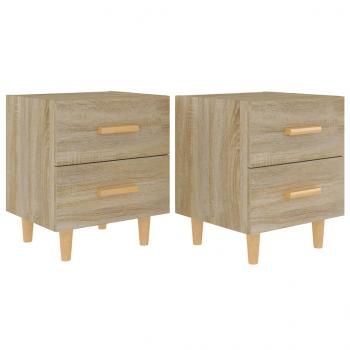Nachttische 2 Stk. Sonoma-Eiche 40x35x47,5 cm
