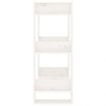 Bücherregal/Raumteiler Weiß 60x35x91 cm Massivholz Kiefer