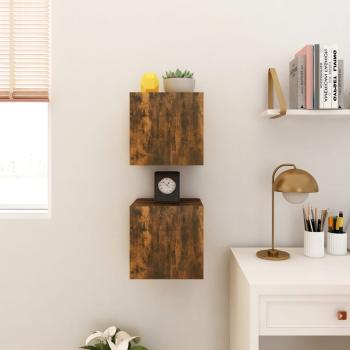 ARDEBO.de - TV-Wandschränke 2 Stk. Räuchereiche 30,5x30x30 cm	