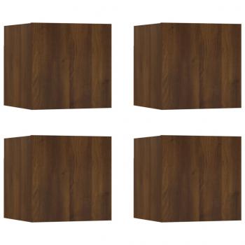 TV-Wandschränke 4 Stk. Braun Eichen-Optik 30,5x30x30 cm
