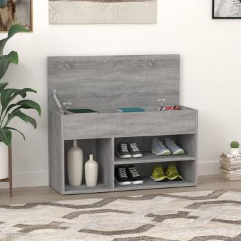 ARDEBO.de - Schuhbank Grau Sonoma 80x30x45 cm Holzwerkstoff