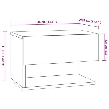 Wand-Nachttische 2 Stk. Braun Eichen-Optik