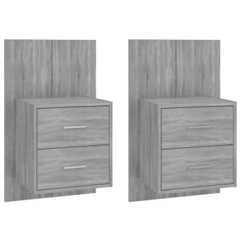 Wand-Nachttische 2 Stk. Grau Sonoma