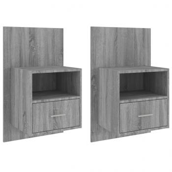 Wand-Nachttische 2 Stk. Grau Sonoma