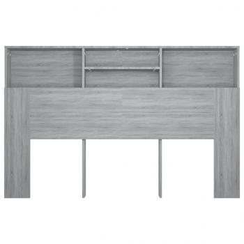 Kopfteil mit Ablagen Grau Sonoma 160x19x103,5 cm