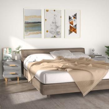 ARDEBO.de - Nachttische 2 Stk. Grau Sonoma 40x35x47,5 cm