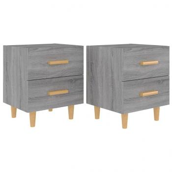Nachttische 2 Stk. Grau Sonoma 40x35x47,5 cm