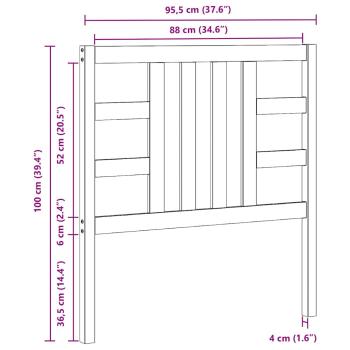 Kopfteil 96x4x100 cm Massivholz Kiefer