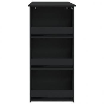 Bartisch mit Ablagefläche Schwarz 102x50x103,5 cm Holzwerkstoff
