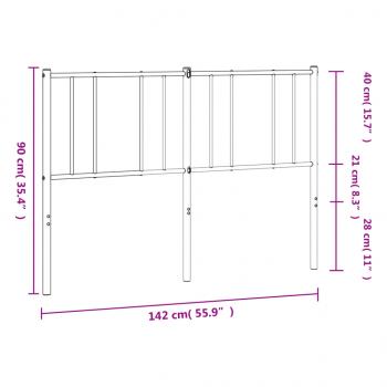 Kopfteil Metall Schwarz 135 cm