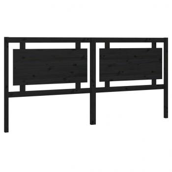 Kopfteil Schwarz 205,5x4x100 cm Massivholz Kiefer