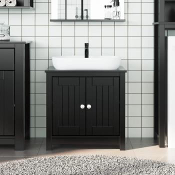 ARDEBO.de - Waschbeckenunterschrank BERG Schwarz 60x34x59 cm Kiefernholz