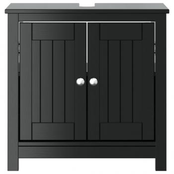 Waschbeckenunterschrank BERG Schwarz 60x34x59 cm Kiefernholz