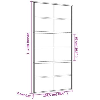 Schiebetür Golden 102,5x205 cm Matt ESG-Glas und Aluminium
