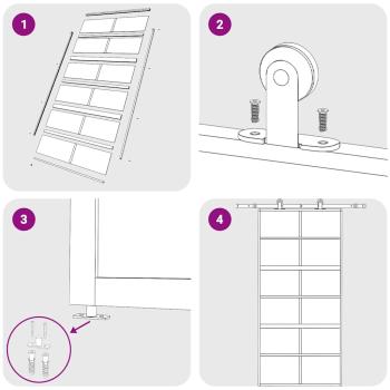 Schiebetür Golden 102,5x205 cm Matt ESG-Glas und Aluminium