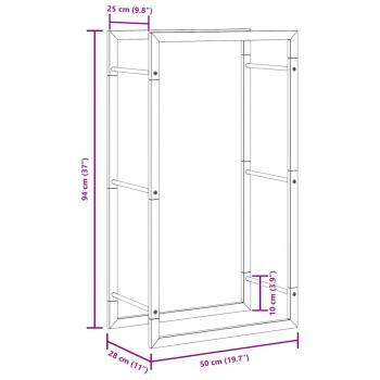 Brennholzregal 50x28x94 cm Edelstahl