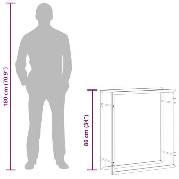 Brennholzregal 80x28x86 cm Edelstahl