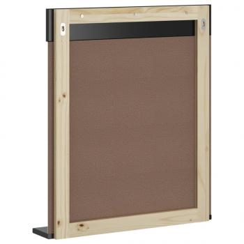 Badspiegel mit Ablage BERG Schwarz 60x12x70 cm Massivholz