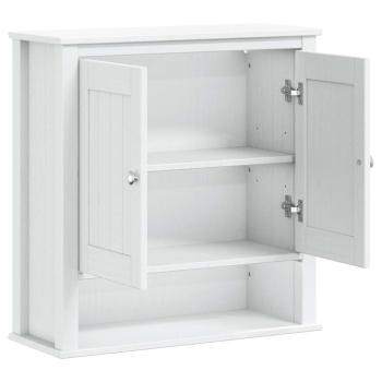 Bad-Wandschrank BERG Weiß 69,5x27x71,5 cm Massivholz