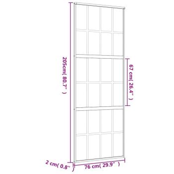 Schiebetür Golden 76x205 cm ESG-Klarglas und Aluminium