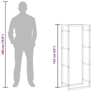 Brennholzregal 50x28x132 cm Edelstahl
