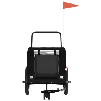 ARDEBO.de - Fahrradanhänger Hunde Schwarz Oxford-Gewebe und Eisen