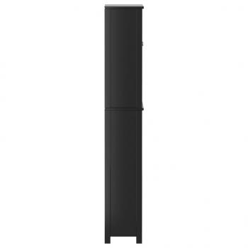 Toilettenschrank BERG Schwarz 60x27x164,5 cm Massivholz