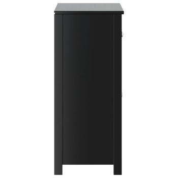 Badschrank BERG Schwarz 69,5x34x80 cm Massivholz Kiefer