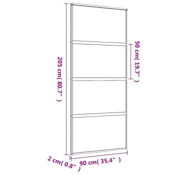 Schiebetür Golden 90x205 cm Matt ESG-Glas und Aluminium