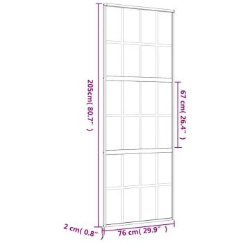 Schiebetür Golden 76x205 cm Matt ESG-Glas und Aluminium
