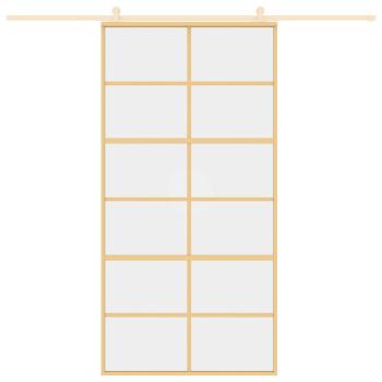 Schiebetür Golden 102,5x205 cm ESG-Klarglas und Aluminium