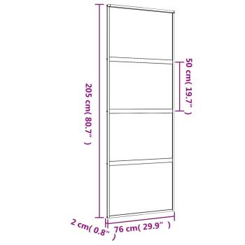 Schiebetür Golden 76x205 cm Matt ESG-Glas und Aluminium